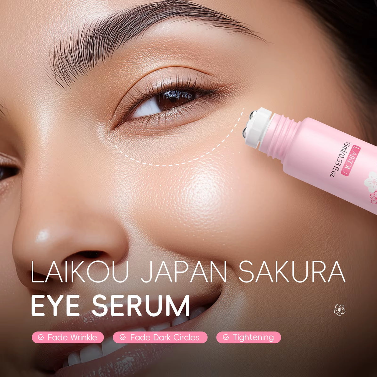 Sakura Roller Eye Serum 15Ml Moisturizing Eye Care Reduce Dark Circles Puffiness Fine Lines anti Aging Brightening Eye