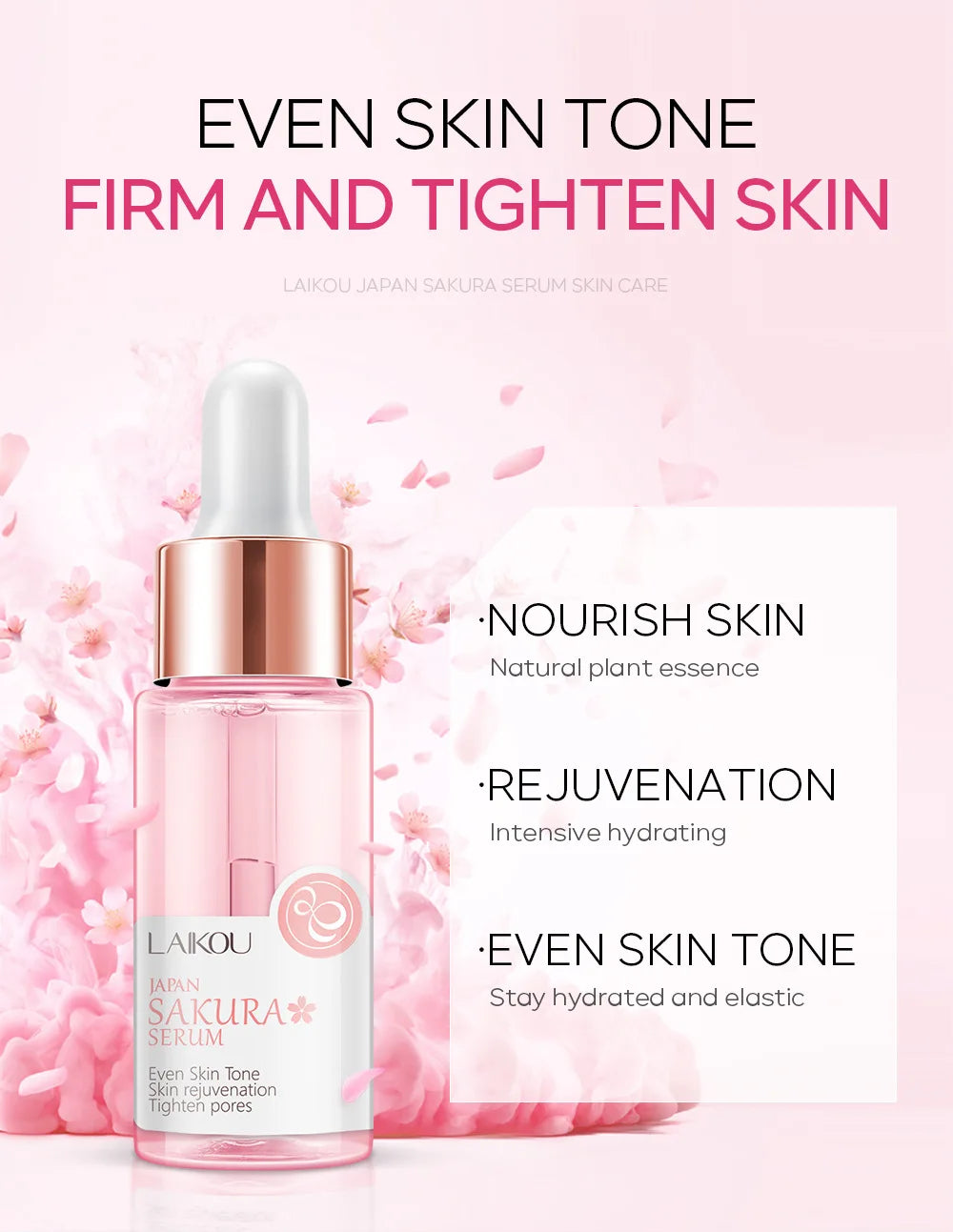 Sakura Face Serum Wrinkle Essence Brightening Essence Shrink Pores Moisturizing Skin Care 17Ml or 30Ml